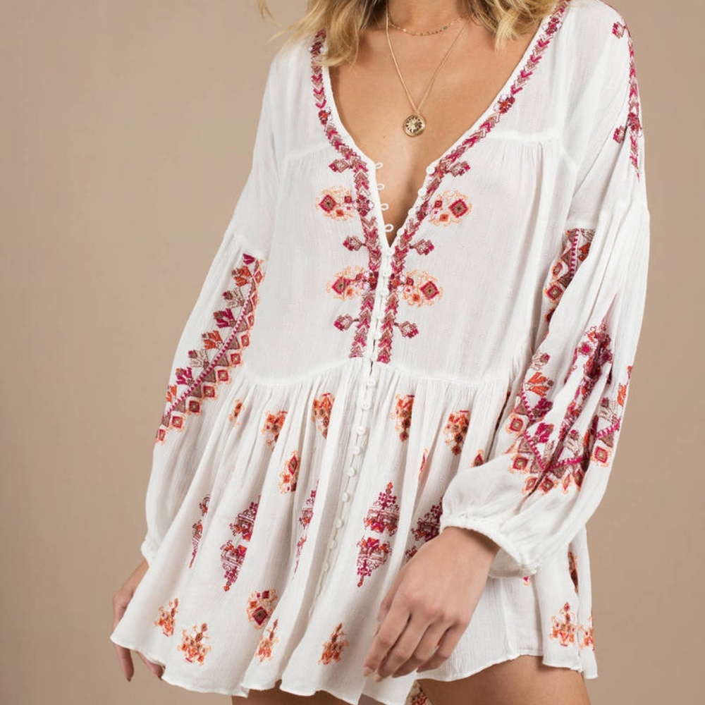 FREE PEOPLE ARIANNA IVORY TUNIC
